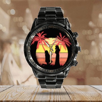 Discover Lesbian Couple Romantic Marriage Propose Summer Calendar Steel Band Watch