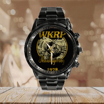 Discover Turkey thanksgiving Vintage Calendar Steel Band Watch