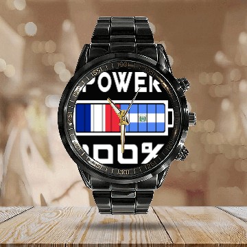 Discover El Salvador and France power 100% Calendar Steel Band Watch
