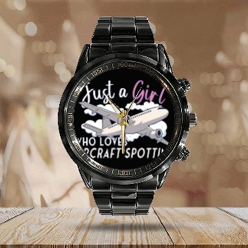 Discover Aircraft Spotting Airplane Aircraft Spotter Calendar Steel Band Watch