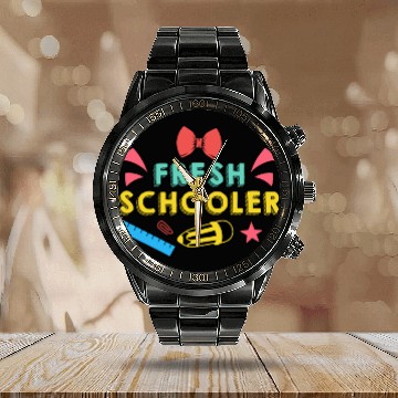 Discover Preschool Kids Back to School Fresh Schooler Calendar Steel Band Watch
