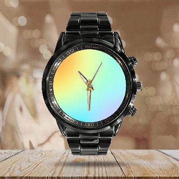 Discover Unique Pastel Rainbow Gradient Calendar Steel Band Watch