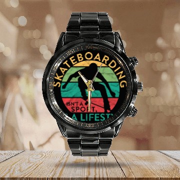 Discover Skater Skateboarding Isn't A Sport It's A Lifestyl Calendar Steel Band Watch