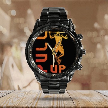 Discover Pull Up - Street Workout Calendar Steel Band Watch