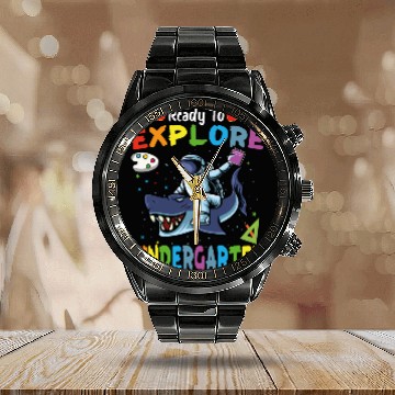 Discover Explore Kindergarten Back to School Astronomy Calendar Steel Band Watch