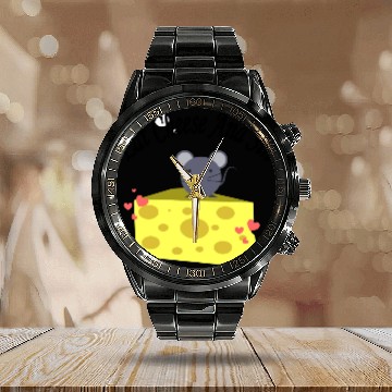 Discover Eat cheese and sin, Best Street art! Classic Calendar Steel Band Watch