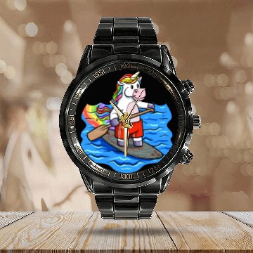 Discover SUP Paddling Kids Unicorn Stand Up Paddle Calendar Steel Band Watch