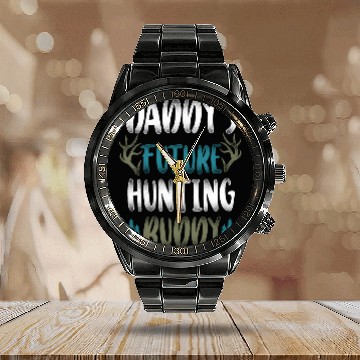 Discover Buck Deer Hunting Hunter Kid Calendar Steel Band Watch