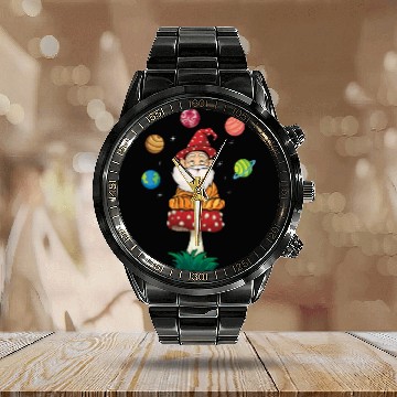 Discover Relax Yoga Time Mandala Meditate Elf Dwarf Yoga Calendar Steel Band Watch