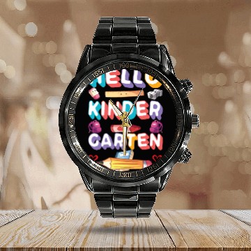 Discover Hello Kindergarten Calendar Steel Band Watch
