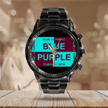 Discover Blue and Purple Design Calendar Steel Band Watch