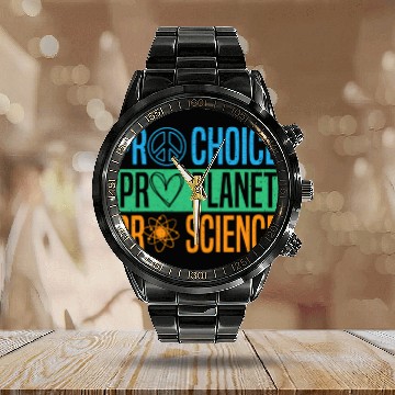 Discover Pro Choice Pro Planet Pro Science Earth Day Calendar Steel Band Watch