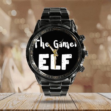 Discover The Gamer Elf - Christmas Elf Calendar Steel Band Watch