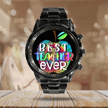 Discover Teacher, Best Teacher Ever Calendar Steel Band Watch