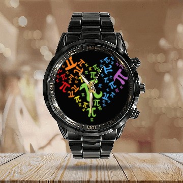 Discover Heart Pi Day Funny Graphic Math Teacher for Women Calendar Steel Band Watch