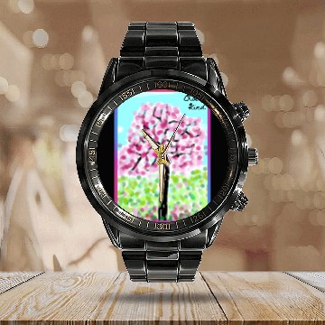 Discover Choose Kind | Be A Kind Human | Cherry Blossom Calendar Steel Band Watch