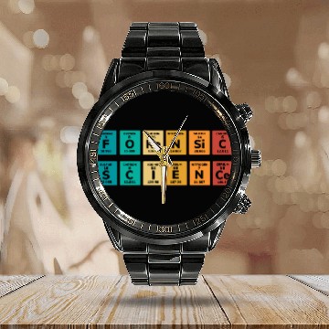 Discover Forensic Science Periodic Table Calendar Steel Band Watch
