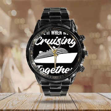 Discover Cruising Together Husband and Wife Gift Calendar Steel Band Watch