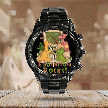 Discover Education Rocks Cute Dino School Enrollment Calendar Steel Band Watch