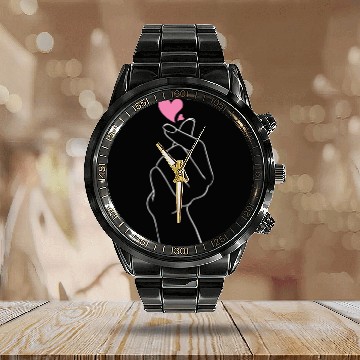 Discover snap, hearts, k pop music, korean pop music Calendar Steel Band Watch