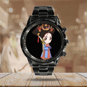 Discover HAND PAINTED GIRL IMAGE Calendar Steel Band Watch