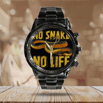 Discover Snakes Lizard Python Pet Calendar Steel Band Watch