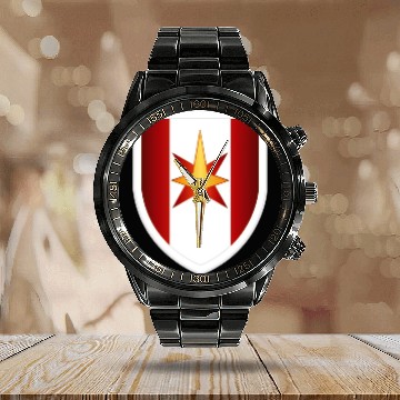 Discover Army 44th Medical Bde wo Txt Calendar Steel Band Watch