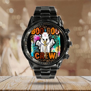 Discover Halloween Boo Boo Crew Tie Dye Calendar Steel Band Watch