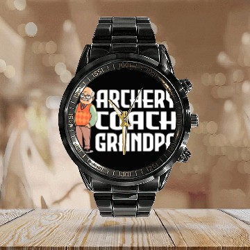 Discover Archery Archer Bowman Calendar Steel Band Watch