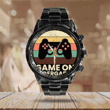 Discover Game On Kindergarten Retro School Calendar Steel Band Watch