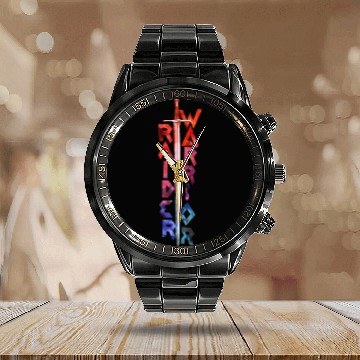 Discover Raider Warrior logo 2 by Carmo Fernandes Calendar Steel Band Watch