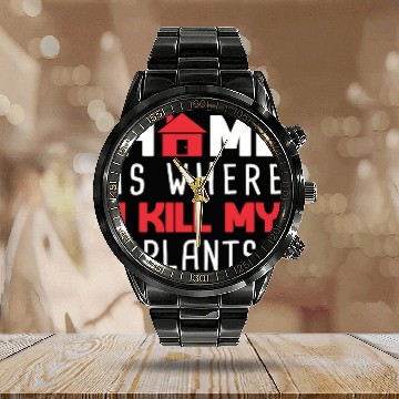 Discover Home Is Where I My Plants Calendar Steel Band Watch