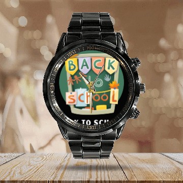 Discover back to school Calendar Steel Band Watch