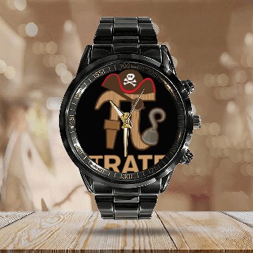 Discover Pirate Funny Math Geek 3 14 Hat Hook Pi Day March Calendar Steel Band Watch