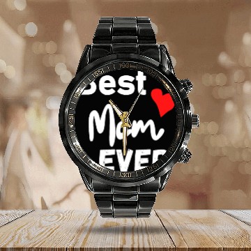 Discover Best Mom Ever Funny design Classic Calendar Steel Band Watch