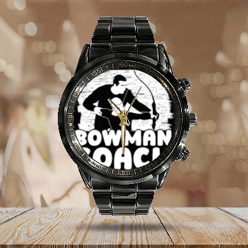 Discover Archery Archer Bowman Calendar Steel Band Watch