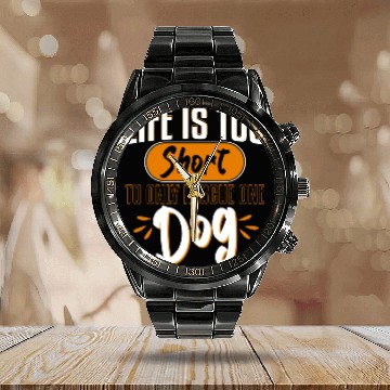 Discover Life Is Too Short To Only Rescue One Dog Adopt Calendar Steel Band Watch