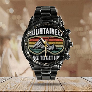 Discover Mountains The Alps Mountaineering Hobby Calendar Steel Band Watch