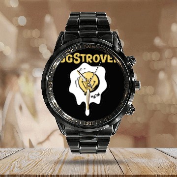 Discover Eggstrovert Happy Extrovert Fried Egg Calendar Steel Band Watch