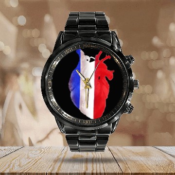Discover love france Calendar Steel Band Watch