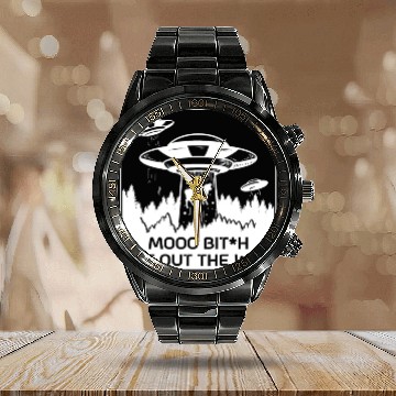 Discover Alien Gift Extraterrestrial UFO AREA 51 Sci-fi Calendar Steel Band Watch