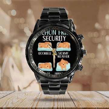 Discover Bichon Frise Security Curly Hair Pup Puppy Lover Calendar Steel Band Watch
