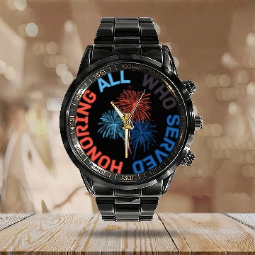 Discover Thank You Veterans l Veterans Day Gift Idea Calendar Steel Band Watch