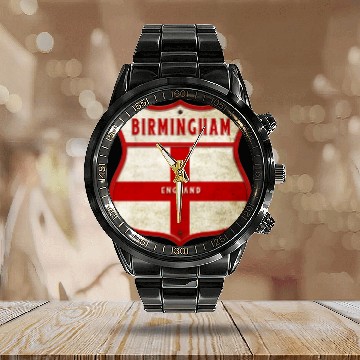 Discover Birmingham England coat of arms Calendar Steel Band Watch
