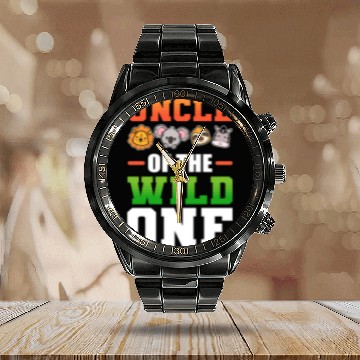 Discover Uncle of the Wild One Nephew Niece Calendar Steel Band Watch