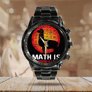 Discover Funny Llama Math Teacher Math Is No Probllama Calendar Steel Band Watch