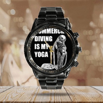 Discover Scuba Diving Diver Calendar Steel Band Watch