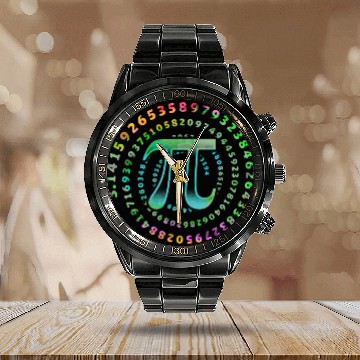 Discover 3.14 Pi Mathematics Physics Irrational Number Calendar Steel Band Watch