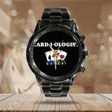 Discover CARD I OLOGIST Funny Poker Humor Poker Player Calendar Steel Band Watch