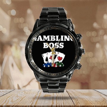 Discover Gambling Boss Casino Poker Gaming Place Poker Calendar Steel Band Watch
